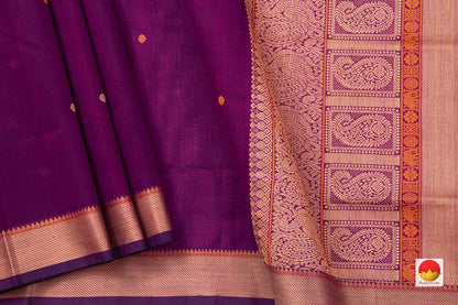 Magenta Kanchi Silkcotton Saree For Office Wear PV KSC 1229 - Silk Cotton - Panjavarnam PV KSC 1229