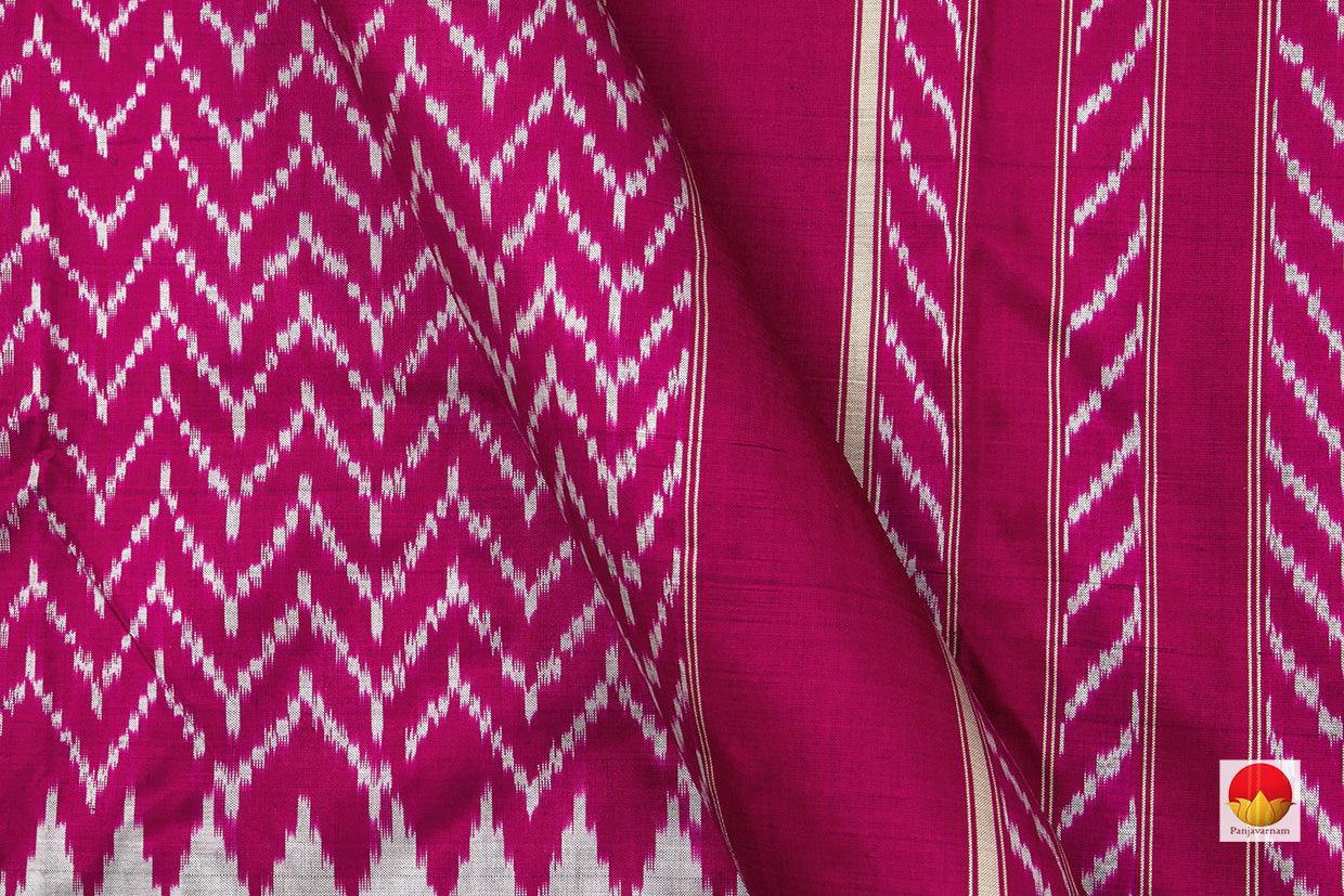 Magenta Pochampally Silk Saree Ikat Handwoven Pure Silk For Office Wear PIK 310 - Pochampally Silk - Panjavarnam