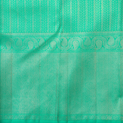 Magenta, Sea Green And Orange Kanchipuram Silk Saree Handwoven Pure Silk Pure Zari Mubbagam PV NYC 1244 - Silk Sari - Panjavarnam PV NYC 1244