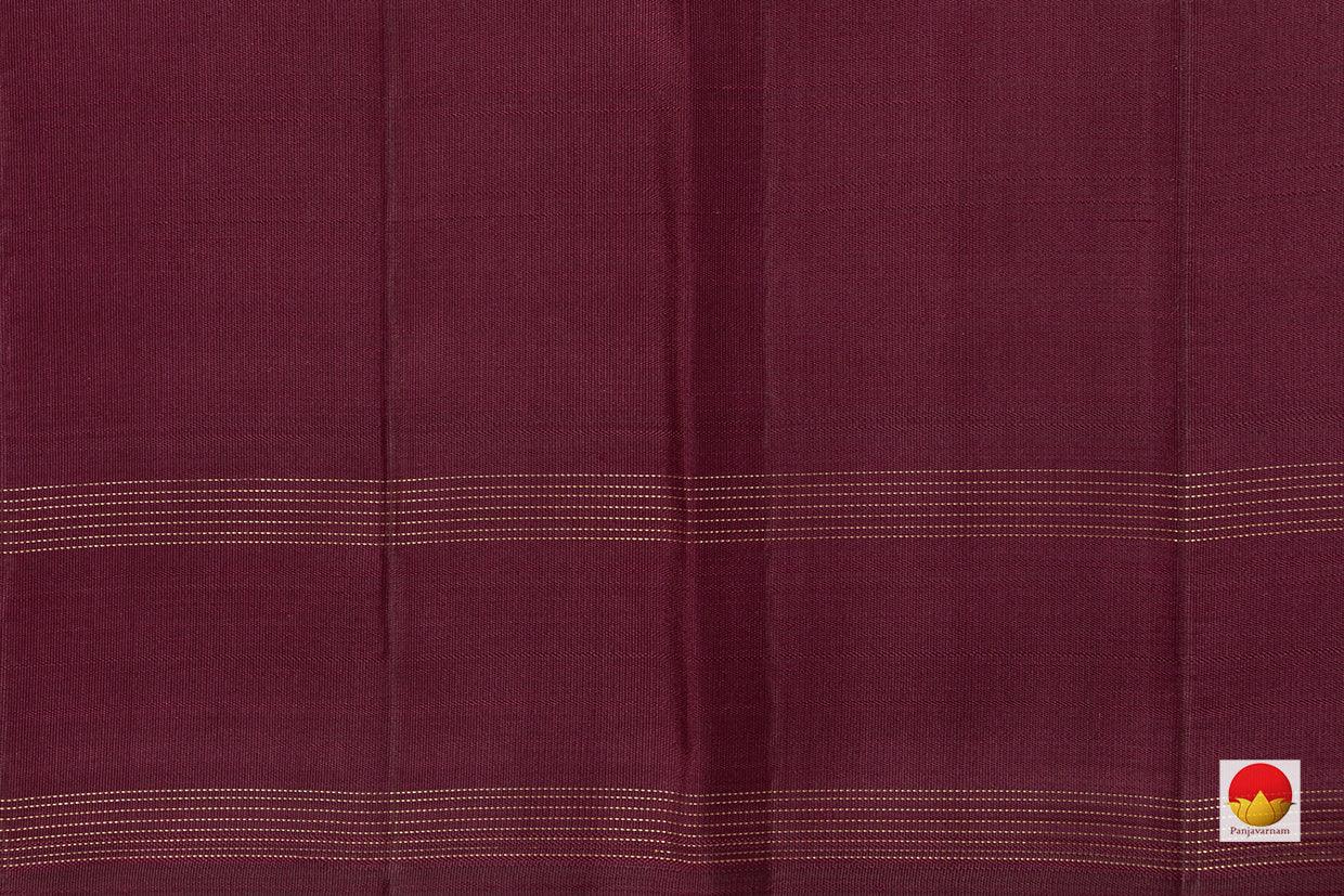Manthulir Green And Maroon Kanchipuram Silk Saree With Small Border Handwoven Pure Silk For Festive Wear PV NYC 1059 - Silk Sari - Panjavarnam