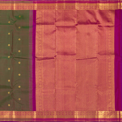 Manthulir Green And Pink Kanchipuram Silk Saree For Festive Wear PV NYC 1335 - Silk Sari - Panjavarnam PV NYC 1335