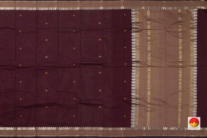 Maroon And Brown Kanchi Cotton Saree For Office Wear PV KC 402 - Cotton Saree - Panjavarnam PV KC 402