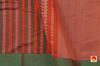 Maroon And Green Kanchi Cotton Saree For Office Wear PV KC 398 - Cotton Saree - Panjavarnam