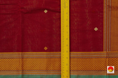 Maroon And Mustard Kanchi Cotton Saree For Office Wear PV KC 395 - Cotton Saree - Panjavarnam PV KC 395