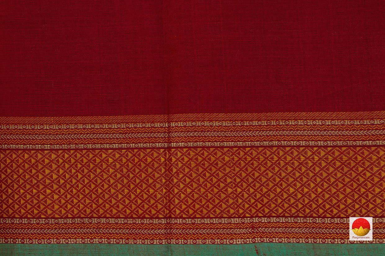 Maroon And Mustard Kanchi Cotton Saree For Office Wear PV KC 395 - Cotton Saree - Panjavarnam PV KC 395