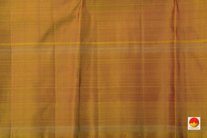Maroon And Mustard Original Kanchipuram Silk Saree Handwoven Pure Silk Pure Zari For Festive Wear PV GTA 33 - Silk Sari - Panjavarnam