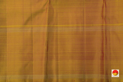 Maroon And Mustard Original Kanchipuram Silk Saree Handwoven Pure Silk Pure Zari For Festive Wear PV GTA 33 - Silk Sari - Panjavarnam PV GTA 33