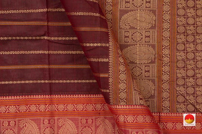 Maroon And Pink Kanchi Cotton Saree For Office Wear PV KC 391 - Cotton Saree - Panjavarnam