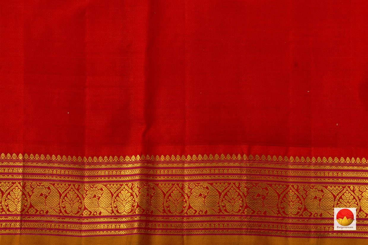 Maroon And Red Original Kanchipuram Silk Saree Handwoven Pure Silk Pure Zari For Festive Wear PV J 4974 - Silk Sari - Panjavarnam