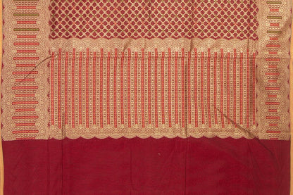 Maroon Banarasi Silk Cotton Saree For Party Wear PSC NYC 1114 - Silk Cotton - Panjavarnam
