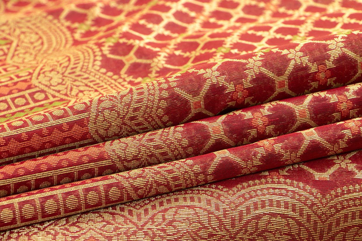 Maroon Banarasi Silk Cotton Saree For Party Wear PSC NYC 1114 - Silk Cotton - Panjavarnam PSC NYC 1114