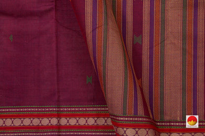 Maroon Kanchi Cotton Saree With Buttas For Office Wear PV KC 377 - Cotton Saree - Panjavarnam