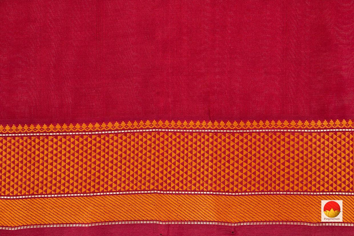 Maroon Kanchi Silk Cotton Saree With Silk Thread Work Stripes Handwoven For Office Wear PV KSC 1215 - Silk Cotton - Panjavarnam
