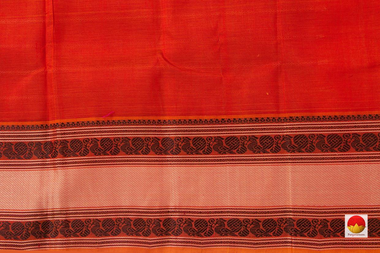 Maroon Kanchi Silk Cotton Saree With Veldhari Stripes Handwoven For Office Wear KSC 1188 - Silk Cotton - Panjavarnam KSC 1188