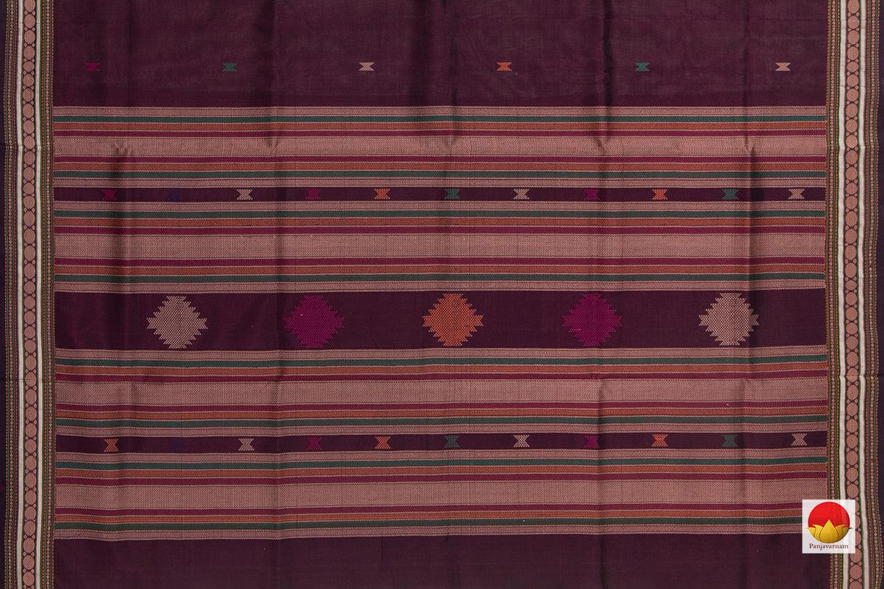 Maroon Kanchi Silkcotton Saree With Silk Thread Work Handwoven For Office Wear PV KSC 1226 - Silk Cotton - Panjavarnam