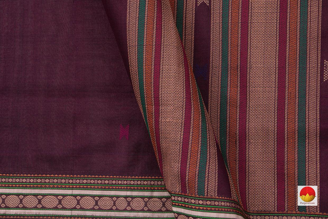 Maroon Kanchi Silkcotton Saree With Silk Thread Work Handwoven For Office Wear PV KSC 1226 - Silk Cotton - Panjavarnam PV KSC 1226