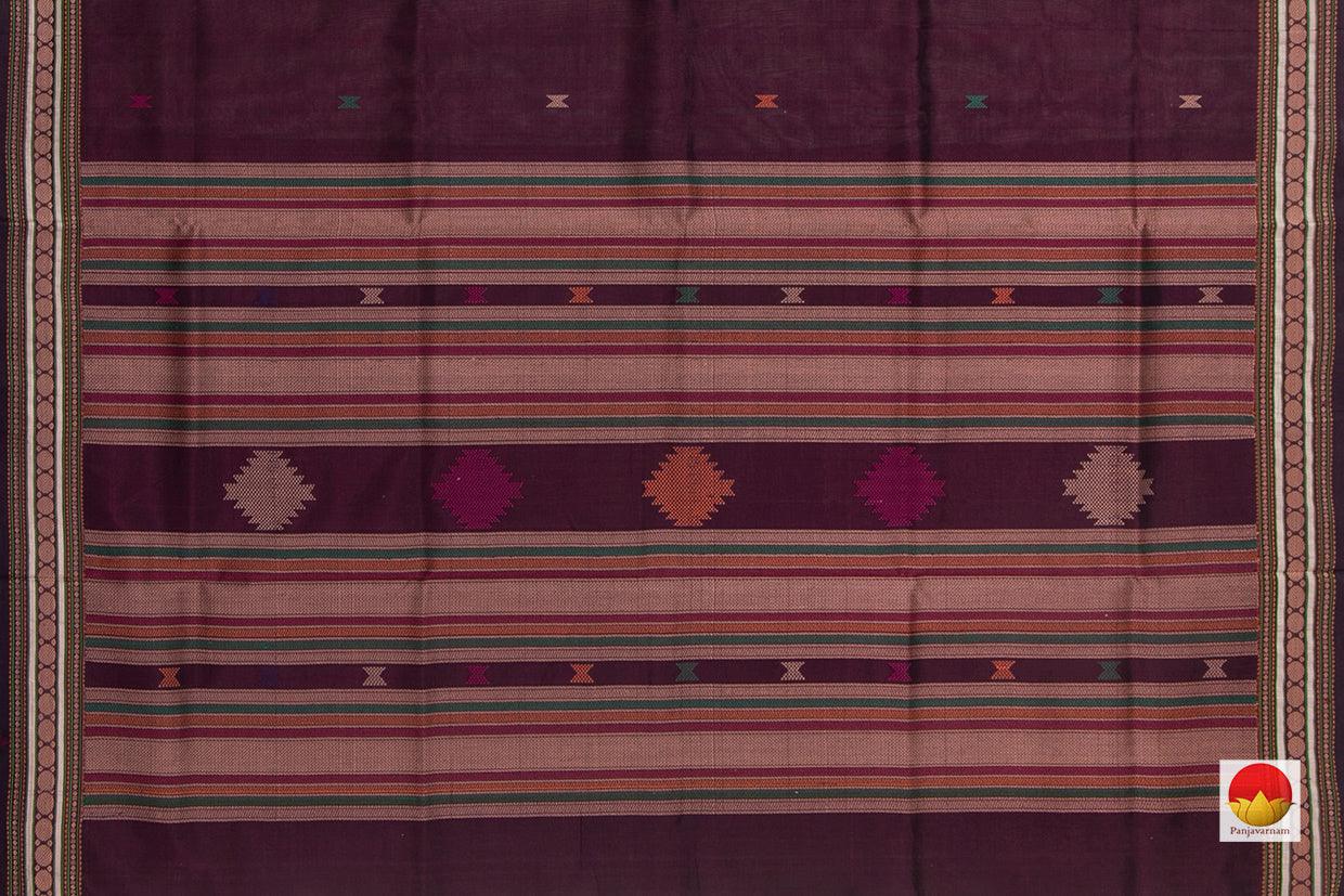 Maroon Kanchi Silkcotton Saree With Silk Thread Work Handwoven For Office Wear PV KSC 1226 - Silk Cotton - Panjavarnam PV KSC 1226