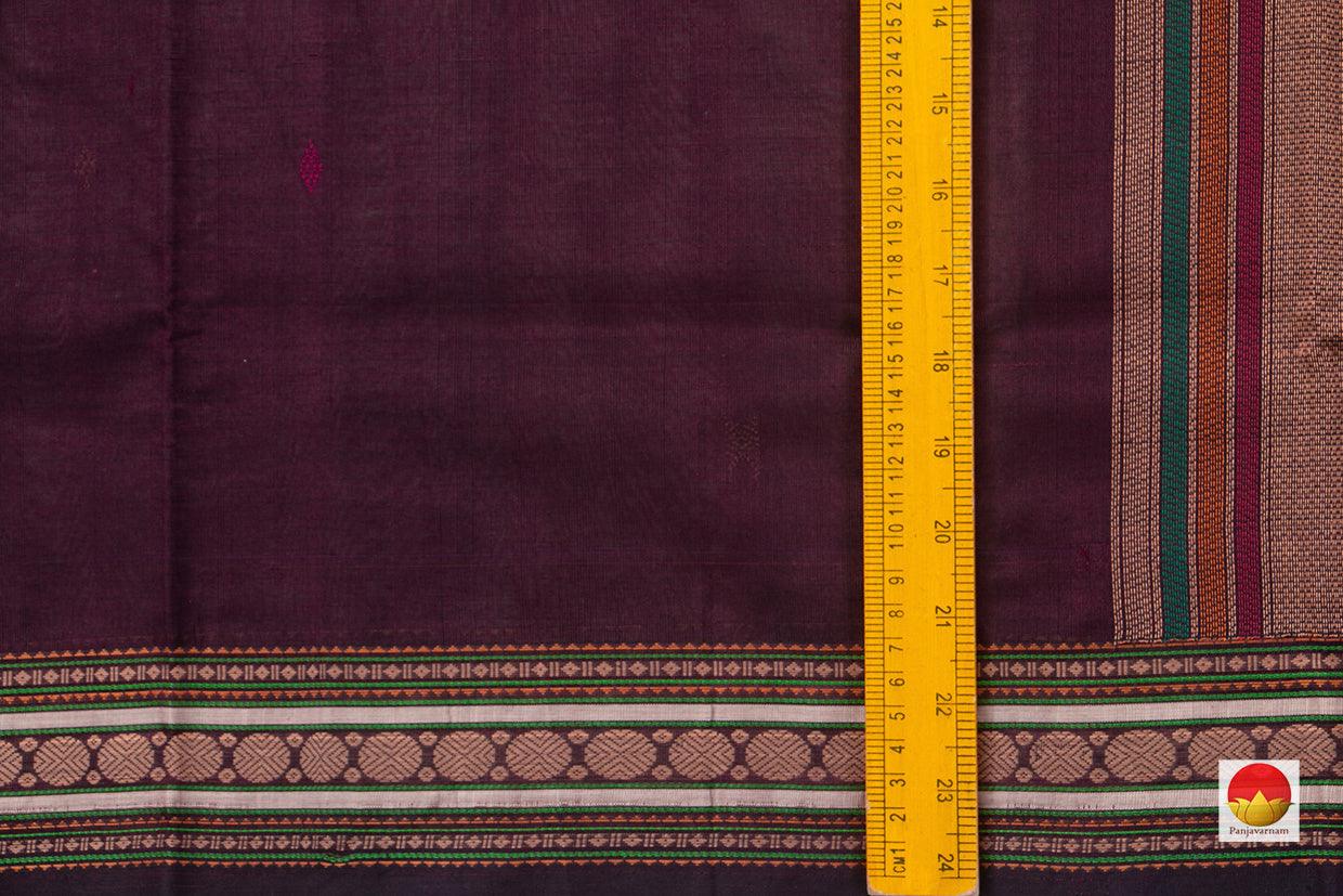 Maroon Kanchi Silkcotton Saree With Silk Thread Work Handwoven For Office Wear PV KSC 1226 - Silk Cotton - Panjavarnam PV KSC 1226