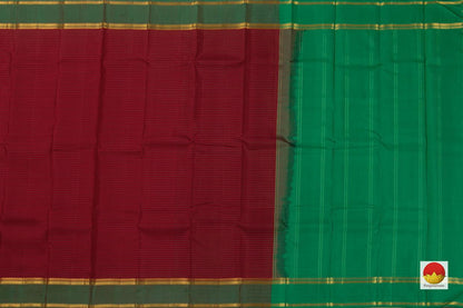 Maroon Kanchipuram Silk Saree Handwoven Pure Silk Pure Zari For Festive Wear PV NYC 885 - Silk Sari - Panjavarnam PV NYC 885