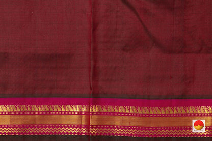 Maroon Kanchipuram Silk Saree With Brown Border Handwoven Pure Silk Pure Zari For Festive Wear PV ABI 1211 - Silk Sari - Panjavarnam PV ABI 1211