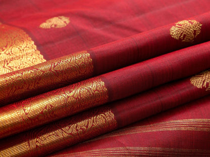 Maroon Kanchipuram Silk Saree With Ganda Berunda Motifs Handwoven Pure Silk Pure Zari For Wedding Wear PV NYC 908 - Saris & Lehengas - Panjavarnam