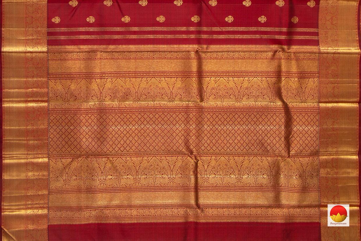 Maroon Kanchipuram Silk Saree With Ganda Berunda Motifs Handwoven Pure Silk Pure Zari For Wedding Wear PV NYC 908 - Saris & Lehengas - Panjavarnam PV NYC 908