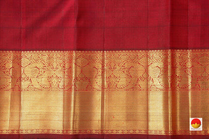 Maroon Kanchipuram Silk Saree With Ganda Berunda Motifs Handwoven Pure Silk Pure Zari For Wedding Wear PV NYC 908 - Saris & Lehengas - Panjavarnam PV NYC 908