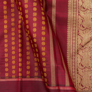 Maroon Kanjivaram Silk Saree With Silk Thread Work For Wedding Wear PV NYC 1250 - Silk Sari - Panjavarnam PV NYC 1250