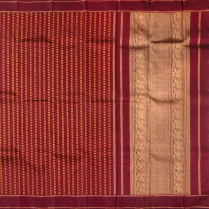 Maroon Kanjivaram Silk Saree With Silk Thread Work For Wedding Wear PV NYC 1250 - Silk Sari - Panjavarnam PV NYC 1250