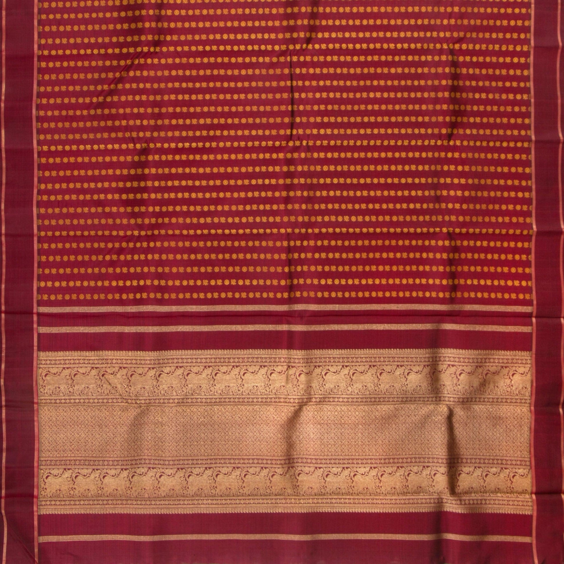 Maroon Kanjivaram Silk Saree With Silk Thread Work For Wedding Wear PV NYC 1250 - Silk Sari - Panjavarnam PV NYC 1250