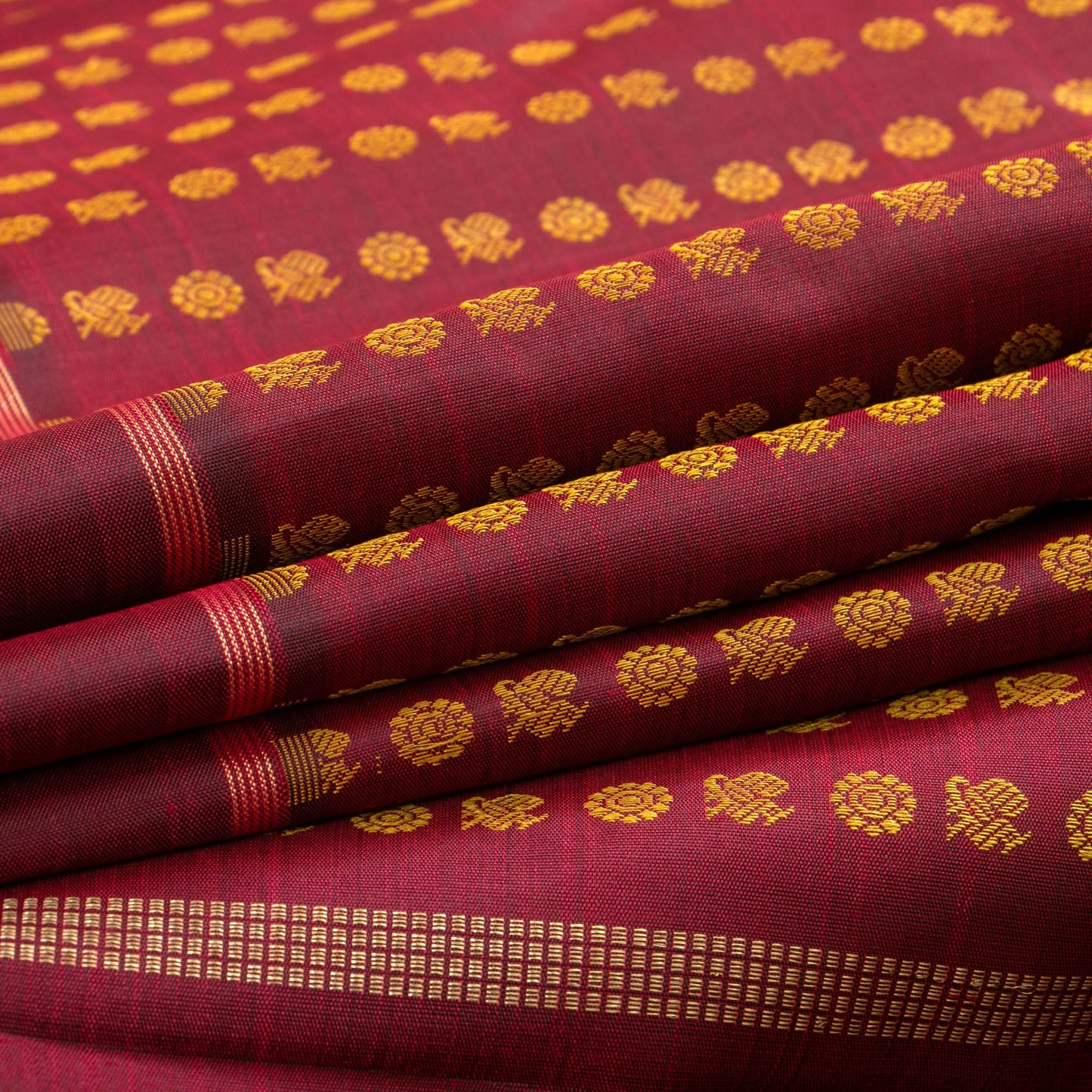 Maroon Kanjivaram Silk Saree With Silk Thread Work For Wedding Wear PV NYC 1250 - Silk Sari - Panjavarnam PV NYC 1250