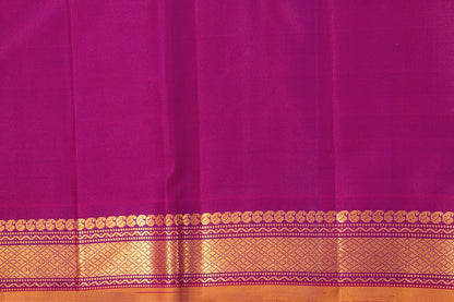 Mauve And Magenta Kanchipuram Silk Saree With Short Border Handwoven Pure Silk For Festive Wear PV J 351 - Silk Sari - Panjavarnam PV J 351