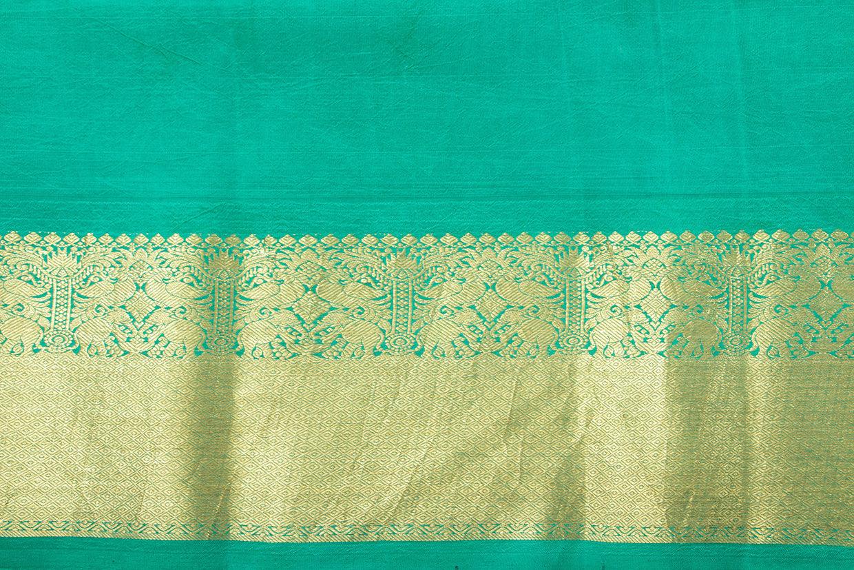 Mauve And Sea Green Handpainted Kalamkari Kanchipuram Silk Saree Ramayana Theme Pure Zari PV VSR KK 106 - Kalamkari Silk - Panjavarnam