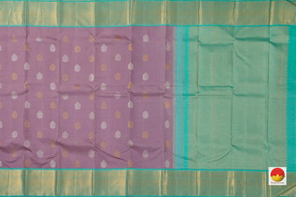 Mauve And Sea Green Kanchipuram Silk Saree With Medium Border Handwoven Pure Silk For Wedding Wear PV NYC 1045 - Silk Sari - Panjavarnam