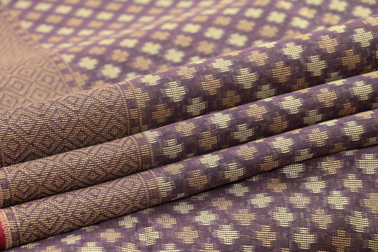 Mauve Banarasi Silk Cotton Saree For Party Wear PSC NYC 1115 - Silk Cotton - Panjavarnam PSC NYC 1115