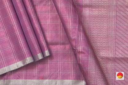 Mauve Handwoven Soft Silk By Tissue Saree Pure Silk For Festive Wear PV KU 103 - Silk Sari - Panjavarnam PV KU 103