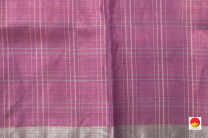 Mauve Handwoven Soft Silk By Tissue Saree Pure Silk For Festive Wear PV KU 103 - Silk Sari - Panjavarnam PV KU 103