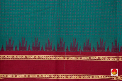 Mayikazhuthu Blue And Red Kanchi Cotton Saree For Office Wear PV KC 408 - Cotton Saree - Panjavarnam