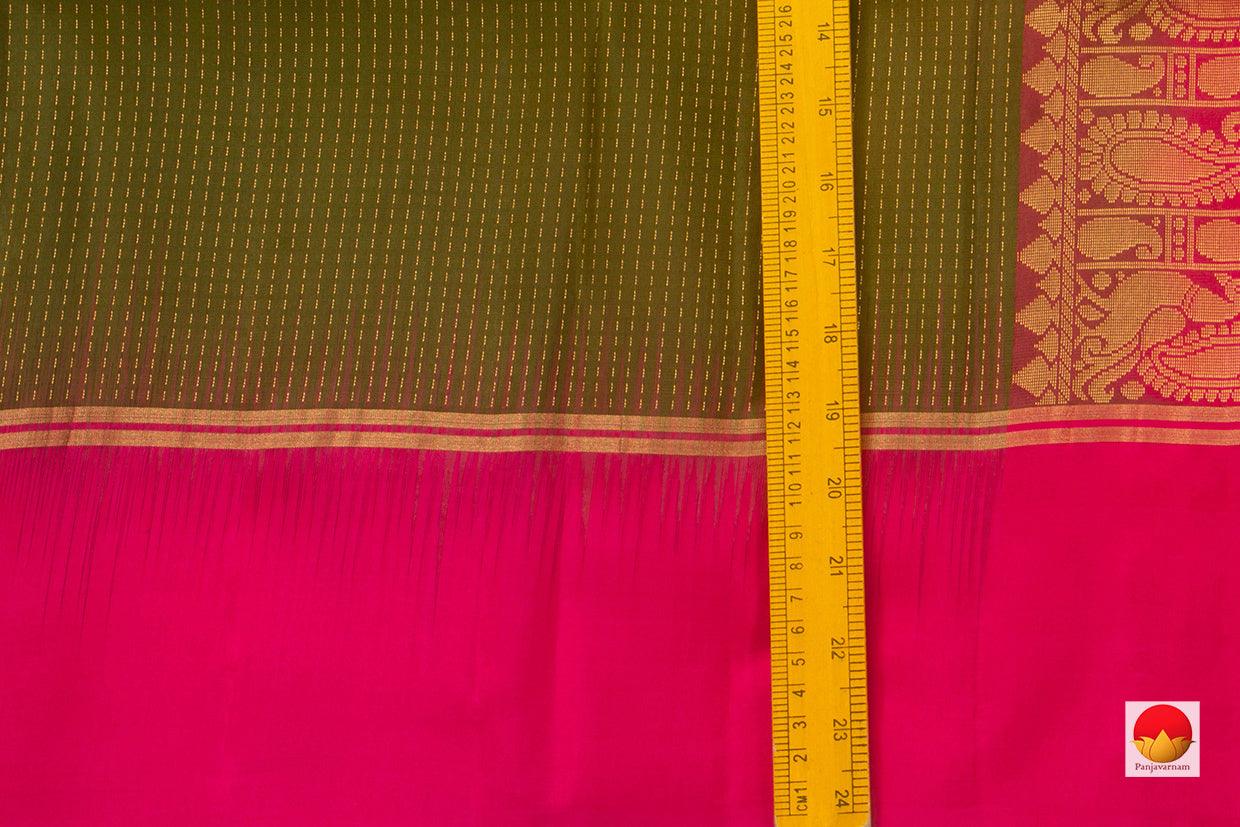 Mehendi Green And Pink Handwoven Soft Silk Saree Pure Silk For Festive Wear PV KU 109 - Silk Sari - Panjavarnam