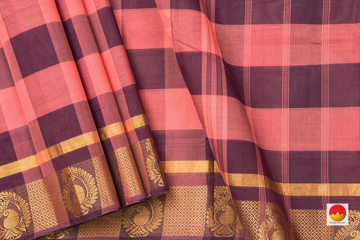 Multi Coloured Checks Chettinad Cotton Saree For Casual Wear PV CC 145 - Cotton Saree - Panjavarnam PV CC 145