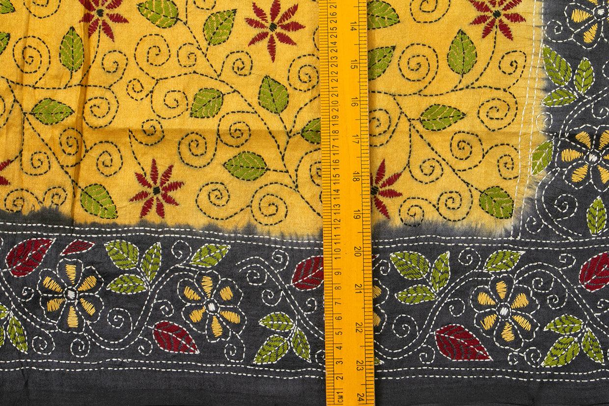 Munga Tussar Kantha Work Silk Sari PT MJ 33 - Tussar Silk - Panjavarnam PT MJ 33