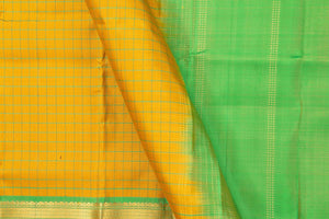 Mustard And Green Kanchipuram Silk Saree Light Weight For Festive Wear PV KNN 221 - Silk Sari - Panjavarnam PV KNN 221