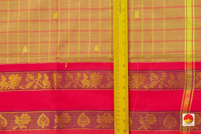 Mustard And Pink Chettinad Cotton Saree For Casual Wear PV SK CC 110 - Cotton Saree - Panjavarnam