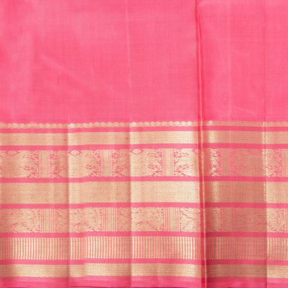 Mustard And Pink Kanchipuram Silk Saree For Bridal Wear PV NYC 1328 - Silk Sari - Panjavarnam PV NYC 1328