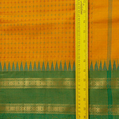 Mustard Kanchi Cotton Saree Ganga Jamuna Border PV MM KC 264 - Cotton Saree - Panjavarnam PV MM KC 264