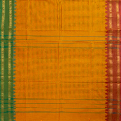 Mustard Kanchi Cotton Saree Ganga Jamuna Border PV MM KC 264 - Cotton Saree - Panjavarnam PV MM KC 264
