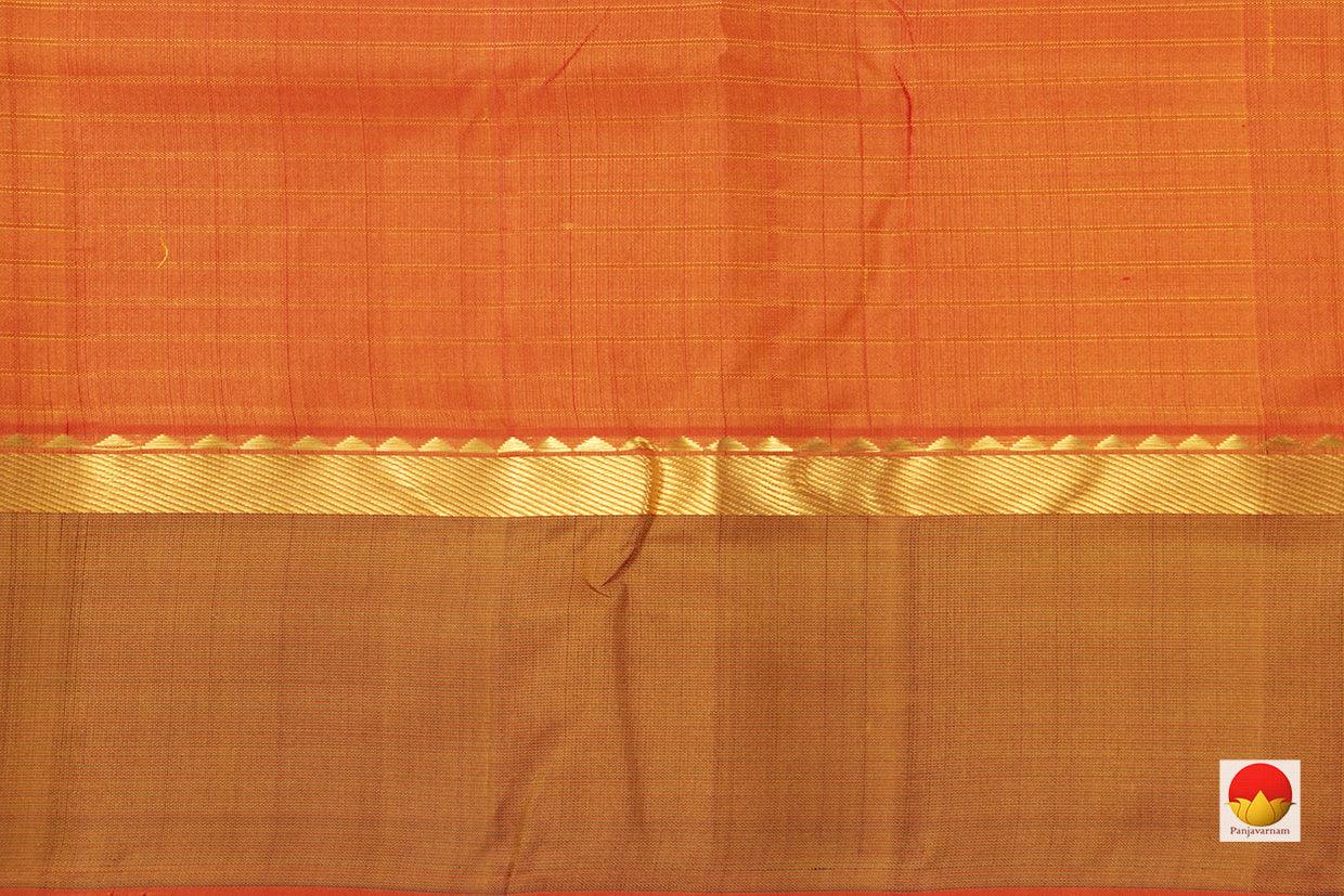 Mustard Kanchipuram Silk Saree Handwoven Pure Silk Light Weight With Medium Border Office Wear PV KNN 158 - Silk Sari - Panjavarnam PV KNN 158