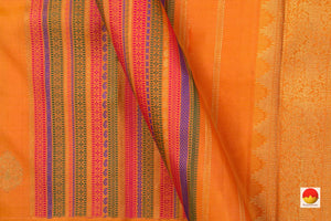 Mustard Kanchipuram Silk Saree Handwoven Pure Silk Pure Zari For Festive Wear PV NYC 787 - Silk Sari - Panjavarnam PV NYC 787