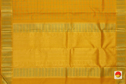 Mustard Kanchipuram Silk Saree Handwoven Pure Silk Pure Zari For Wedding Wear PV NYC 646 - Silk Sari - Panjavarnam PV NYC 646