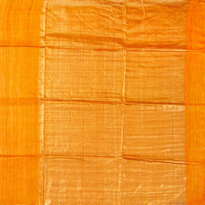 Mustard Tussar Silk Saree Handwoven PT 2076 - Tussar Silk - Panjavarnam PT 2076